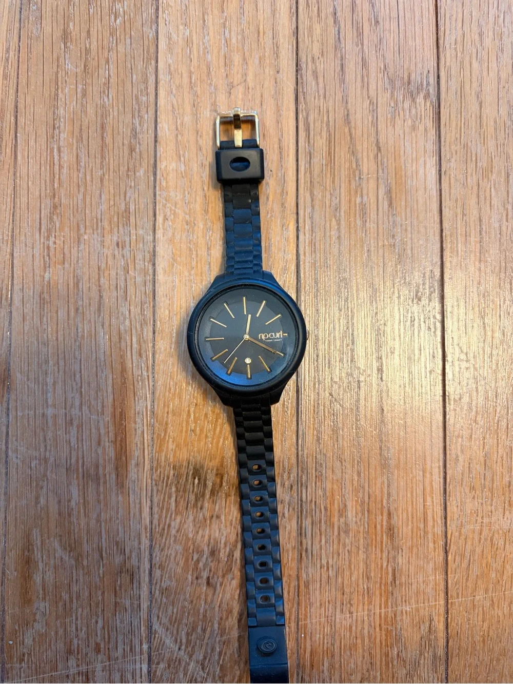 Rip Curl Black Watch with Gold Accents